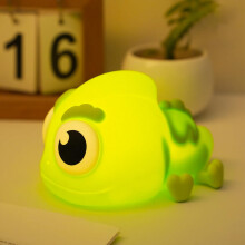 Big Head Chameleon Night Light for Kids, Cute Green LED Lizard Light for Baby Nursery Gifts (Green)