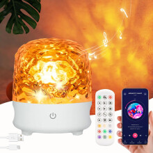 Ocean Lamp, with 16 RGB Color Change Ceiling Projector Light, Mini Speaker with Remote Control(White)