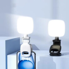 Mini LED Light for Phone, Camera & Laptop - Clip-On Portable Selfie Light, USB Rechargeable(White)