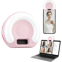 Portable Selfie Light, Lighting with Clip for Content Creator, Phone/Laptop Essentials Recording(Pink)