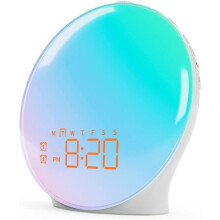 A Comprehensive Sleep Aid This Kids' Dual Alarm Wake Up Light Comes with Calming Features & Sounds(White)