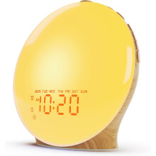 Wake Up Light Sunrise Alarm Clock for Kids, Heavy Sleepers, Bedroom, White Noise Sound Machine(White)