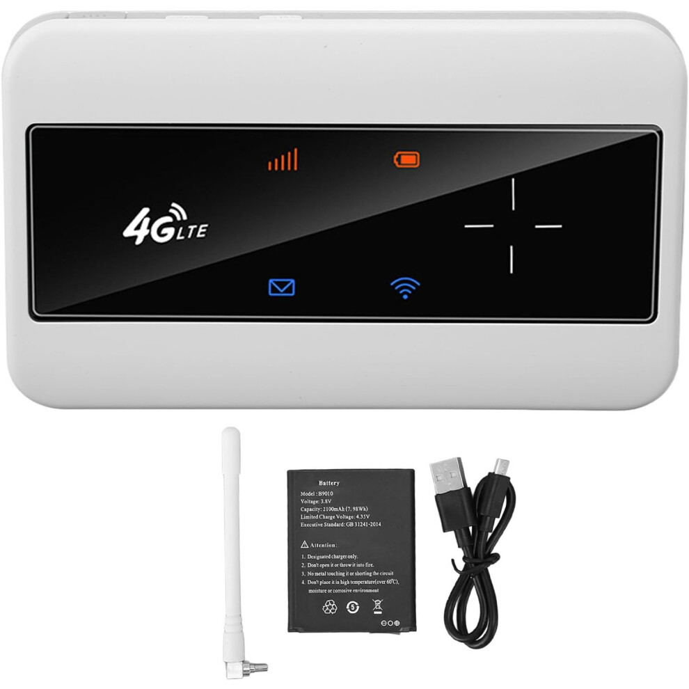 4G Lte Mifi Router, 10 Users Sharing, 150Mbps, Plug In Card, Mobile Wifi Hotspot With Antenna(White) White 6976918075970