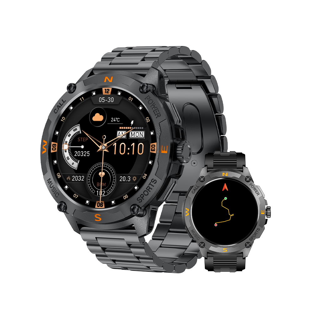 Qw76 Smartwatch Gps Fitness Tracker 1.43'' Amoled Bluetooth Call Weather Data(Black) Black 6976918077608