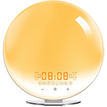 Sunrise Alarm Clock, Wake Up Light and Colored Sunrise/Sunset Simulation, 8 Options(White)