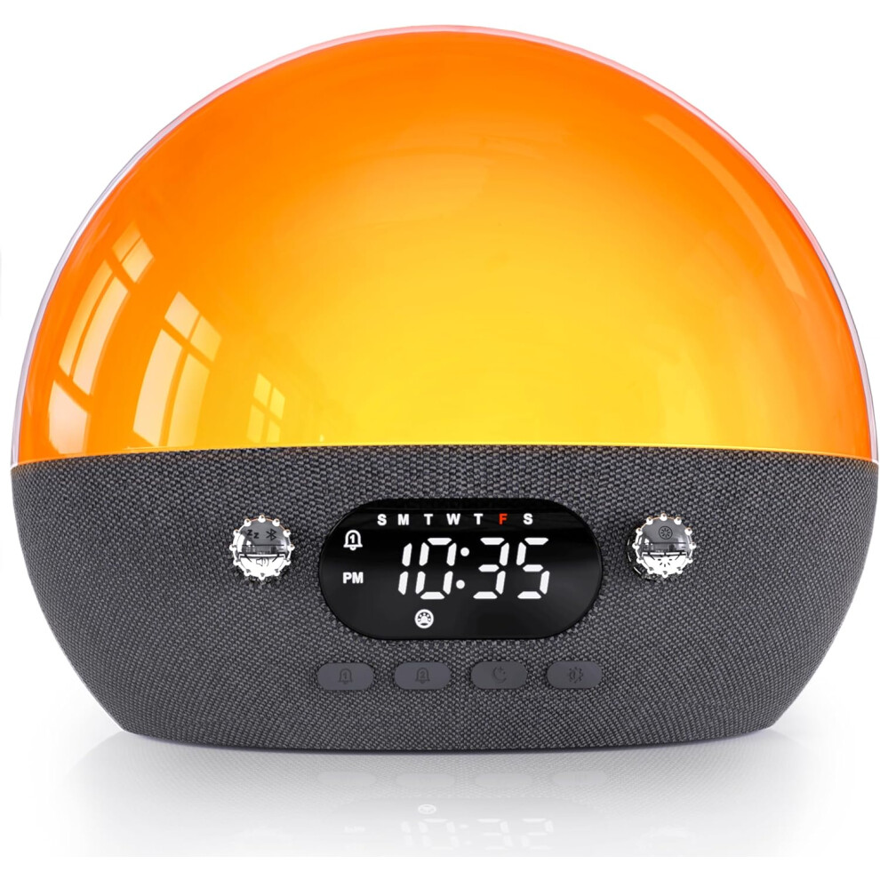Sunrise Alarm Clock With Bluetooth Speaker, Noise Sound Machine For Sleep(Grey) White/Grey Chronus