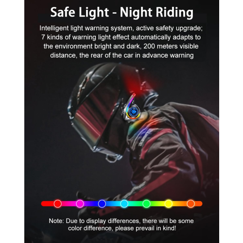 Motorcycle Helmet Bluetooth Headset Bluetooth 5.4 Wireless Communication System IPX6 Waterproof(Black) 2