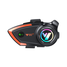 Motorcycle Helmet Bluetooth Headset with 500m Intercom and CVC Noise Cancelling (1-Pack)(Orange)