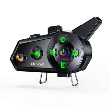 Bluetooth headset 500M intercom supports 6 people intercom(Black)