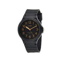 Casio Men's Analogue Gold Number Black Dial Watch - MW-240-1B2VDF