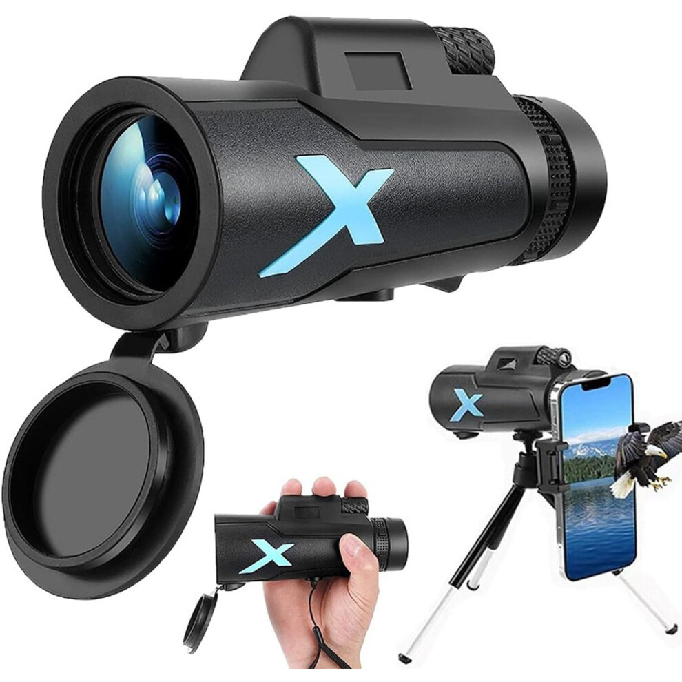 12X50 High Power Monocular Telescope, Small Monocular Telescope High Power, For Smartphone Holder(Black) Black 6976918077714