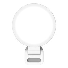Clip-On Ring Light for Laptop & Phone, LED Full-Screen Anti-Glare Light with 3 Color Modes(White)