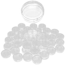 Boîte cylindrique transparente pour pièces d’horlogerie de 33 mm – 50 pièces
