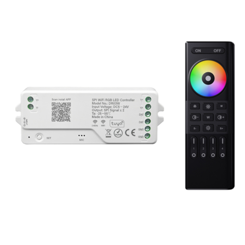 DR03W TUYA SPI WIFI RGB LED-controller lysdæmper sort