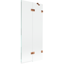 Paravan cadă Mexen Lunar cu 2 uși dreapta 80 x 150 cm, transparent, aur roz - 897-080-100-60-00-P