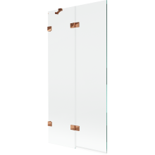 Mexen Lunar 2-szárnyas bal fürdőszobai paraván 90 x 150 cm, átlátszó, rózsaarany - 897-090-100-60-00-L