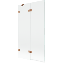 Mexen Lunar paravan cadă de baie cu 2 panouri stânga 100 x 150 cm, transparent, cupru periat - 897-100-100-65-00-L