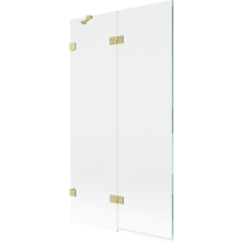 Mexen Lunar paravan cadă 2-pliuri stânga 100 x 150 cm, transparent, auriu periat - 897-100-100-55-00-L