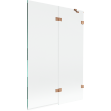 Mexen Lunar dupla-zárszárnyú kádparaván - jobb oldal, 120 x 150 cm, átlátszó, csiszolt réz - 897-120-100-65-00-P