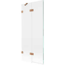 Mexen Lunar paravan de baie cu 2 uși batante stânga 80 x 150 cm, transparent, cupru periat - 897-080-100-65-00-L