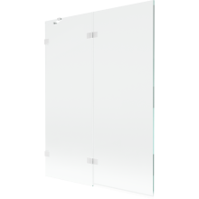 Mexen Lunar 2 szárnyú bal oldali fürdőkád paraván 130 x 150 cm, átlátszó, fehér - 897-130-100-20-00-L
