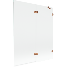 Mexen Lunar paravan de cadă 2 panouri, dreptunghiular, 140 x 150 cm, transparent, aur roz - 897-140-100-60-00-P