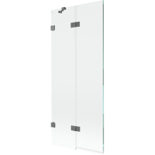Mexen Lunar paravan de baie cu 2 uși rabatabile stânga 80 x 150 cm, transparent, gun metal - 897-080-100-95-00-L