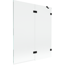 Paravan cadă Mexen Lunar 2-panouri dreapta 140 x 150 cm, transparent, negru - 897-140-100-70-00-P