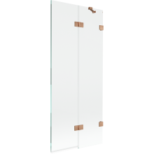 Mexen Lunar kádparaván 2-szárnyú, jobb, 80 x 150 cm, átlátszó, kefélt réz - 897-080-100-65-00-P