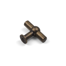 (62mm Knob) Antique Brass Cabinet Handle Matching T-Bar Knob