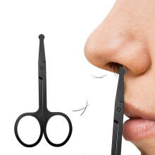2PCS Black Eyebrow and Nose Hair Scissors Facial