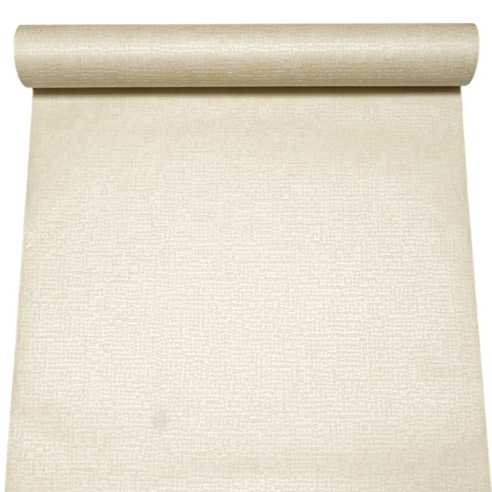 Cream Textured Shimmer Thick Quality Vinyl Wallpaper 5060729371916