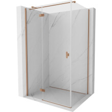 Mexen Mist H T Duschkabine, schwenkbar, links 120 x 100 cm, transparent, gebürstetes Kupfer - 8A5T-120-100-65-00-L