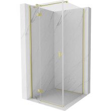 Cabina de duș stângă cu ușă batantă Mexen Mist H T 120 x 120 cm, transparentă, auriu periat - 8A5T-120-120-55-00-L