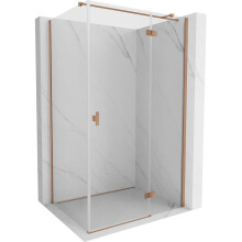 Mexen Mist H T cabină de duș pivotantă dreaptă 95 x 90 cm, transparent, cupru periat - 8A5T-095-090-65-00-P