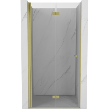 Mexen Mist-F Falttür-Duschtür links 70 cm, transparent, gebürstetes Gold - 8A6-070-000-55-00-L
