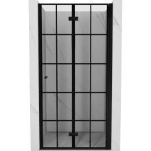 Mexen Mist-F faltbare Duschkabinentür rechts 95 cm, schwarzes Gitter, schwarz - 8A6-095-000-70-77-P
