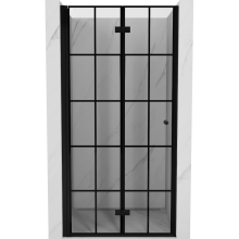Mexen Mist-F faltbare Duschtür links 100 cm, schwarzes Gitter, schwarz - 8A6-100-000-70-77-L