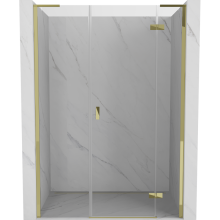 Mexen Mist-H L Duschkabinentür schwenkbar rechts 125 cm, transparent, gold - 8A5L-125-001-50-00-P