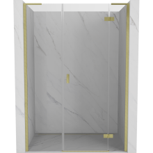 Mexen Mist-H L Duschdrehtür rechts 150 cm, transparent, gebürstetes Gold - 8A5L-150-001-55-00-P