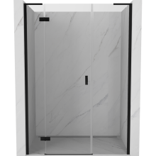 Mexen Mist-H L drzwi prysznicowe uchylne lewe 150 cm, transparent, czarne - 8A5L-150-001-70-00-L