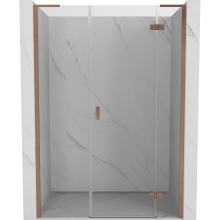 Mexen Mist-H L Duschabtrennung rechts 145 cm, transparent, gebürstetes Kupfer - 8A5L-145-001-65-00-P