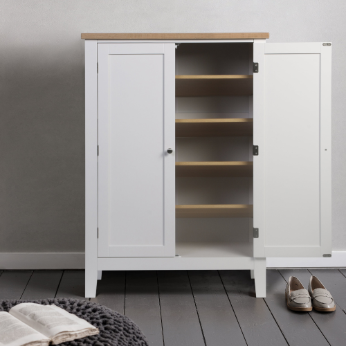 Noa and Nani Leines Shoe Storage Cabinet in Classic White 1