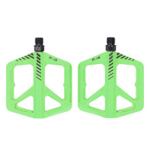 1 Paar Fahrradpedale aus Nylon-Faser, vergrößert, rutschfest, reduziert Reibung, flache Plattformpedale für Rennrad und Mountainbike, grün