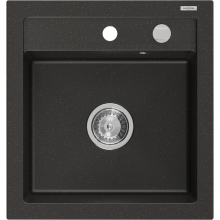 Mexen Vito chiuvetă de granit cu 1 compartiment 520 x 490 mm, Neagră/Auriu metalic - 6503521000-75