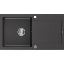 Mexen Leo chiuvetă din granit cu 1 compartiment cu picurător 900 x 500 mm, Negru cu picățele - 6501901010-76