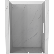 Mexen Velar posúvacie sprchové dvere 140 cm, Priehľadné, Biele - 871-140-000-01-20