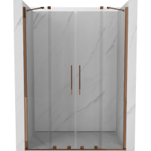 Mexen Velar Duo ușă de duș culisantă 150 cm, transparent, Roz-auriu - 871-150-000-02-60