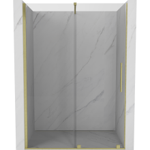 Mexen Velar drzwi prysznicowe rozsuwane 160 cm, transparent, złote szczotkowane - 871-160-000-01-55