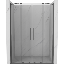 Mexen Velar Duo ușă de duș culisantă 160 cm, transparent, gun gray cu aspect periat - 871-160-000-02-66